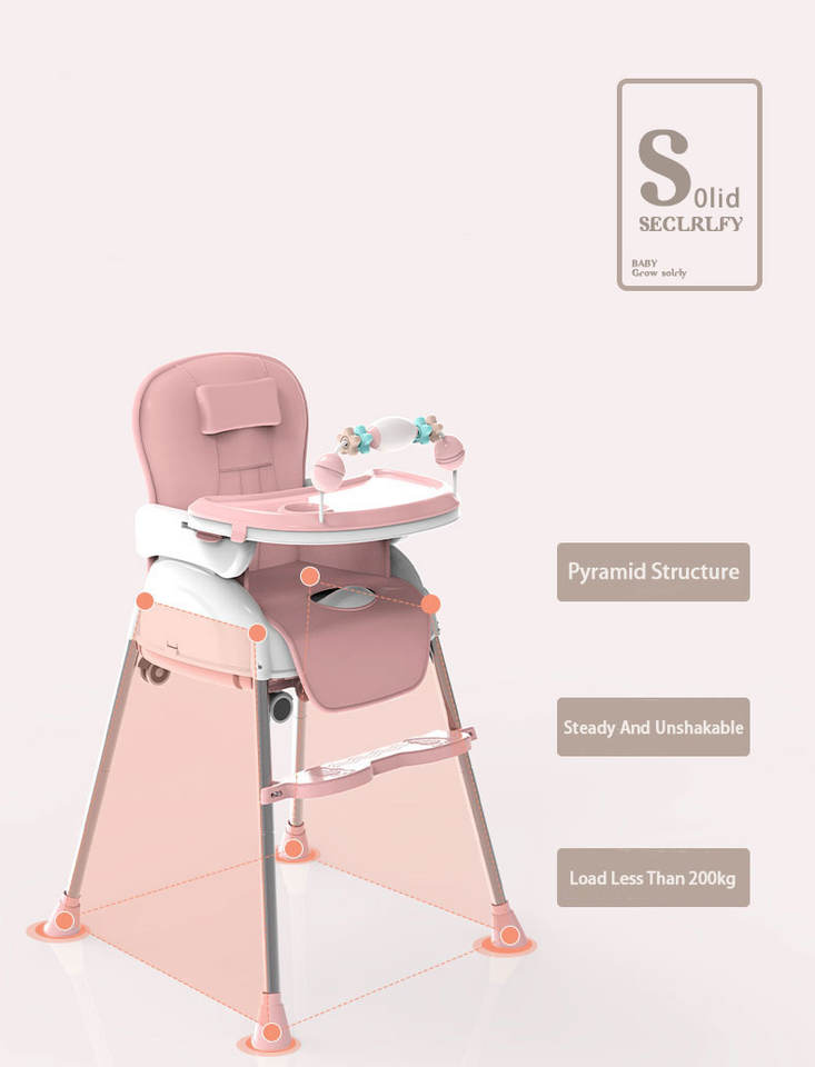 Silya Pang-sanggol 3-in-1 Anti-skid Ligtas at Komportableng Baby High Chair