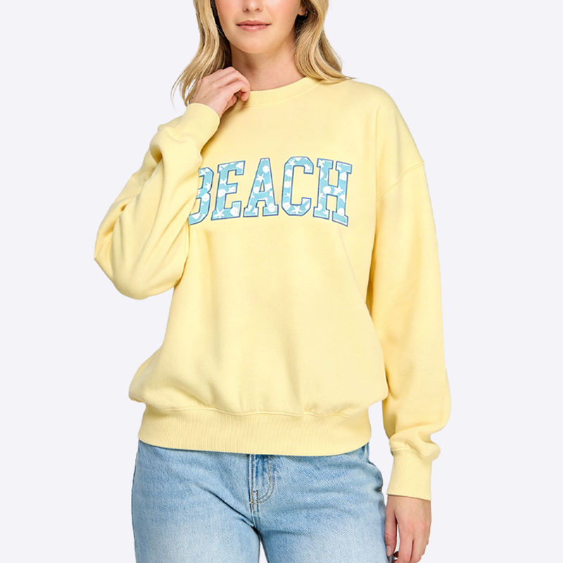 Pambabaeng Oversized Sweatshirt na may Burda - Wholesale
