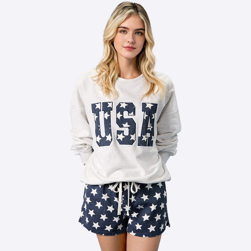 Pambabaeng Oversized Sweatshirt na may Burda - Wholesale