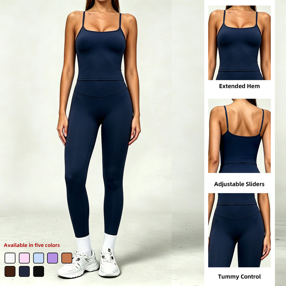 ABX8001-1+ACK8001 Women's Yoga Set Breathable Quick-Dry High-Stretch Activewear