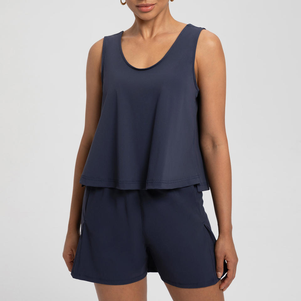 XW-DA120 Premium na Damit Pampalakasan para sa Kababaihan – High Elastic, Maluwag, Sleeveless Yoga Top