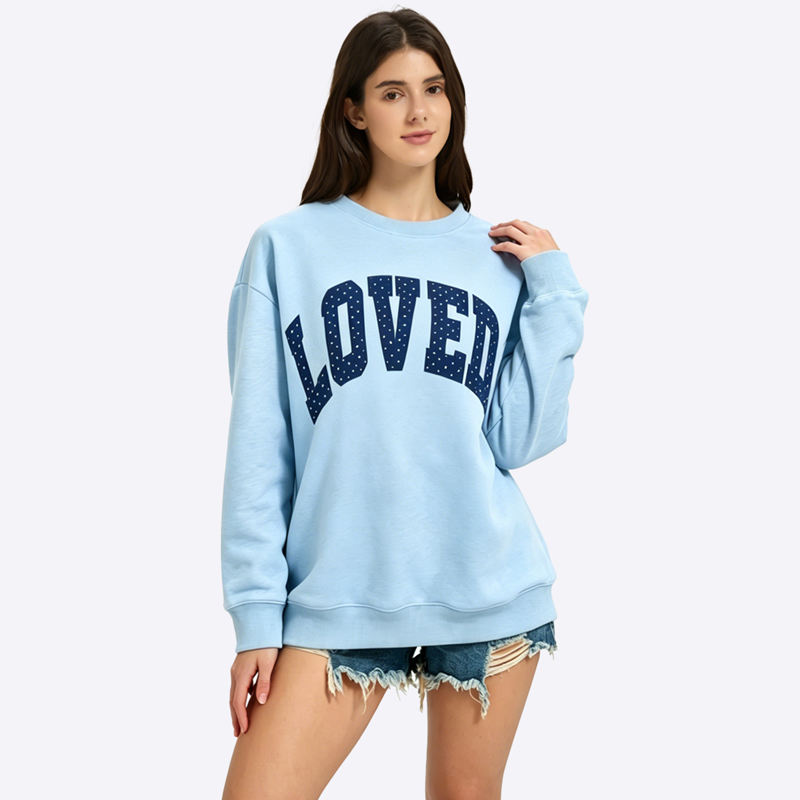 Pambabaeng Oversized Sweatshirt na may Burda - Wholesale