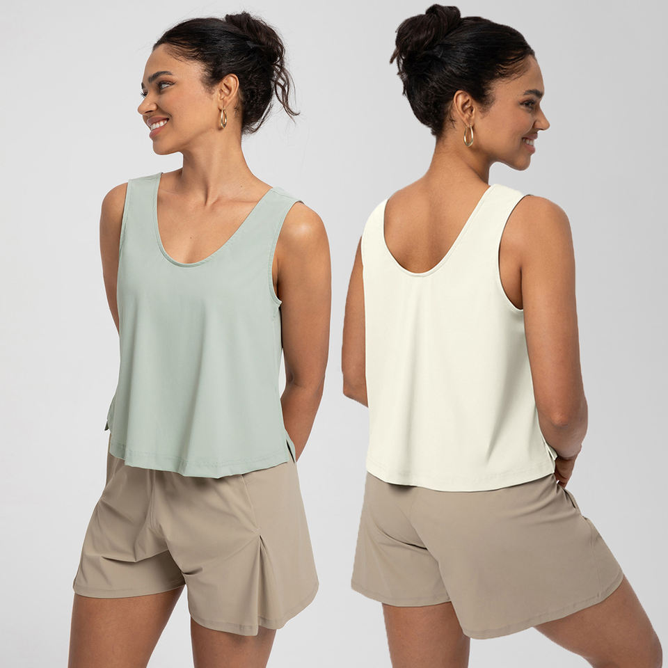 XW-DA120 Premium na Damit Pampalakasan para sa Kababaihan – High Elastic, Maluwag, Sleeveless Yoga Top