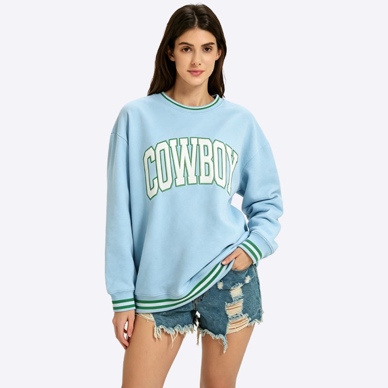 Pambabaeng Oversized Sweatshirt na may Burda - Wholesale