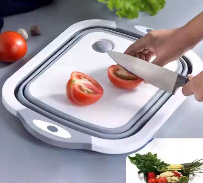 Multifunctional Collapsible Cutting Board at Sink Basin Basket - Eco-Friendly Kitchenware
