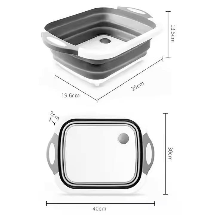 Multifunctional Collapsible Cutting Board at Sink Basin Basket - Eco-Friendly Kitchenware