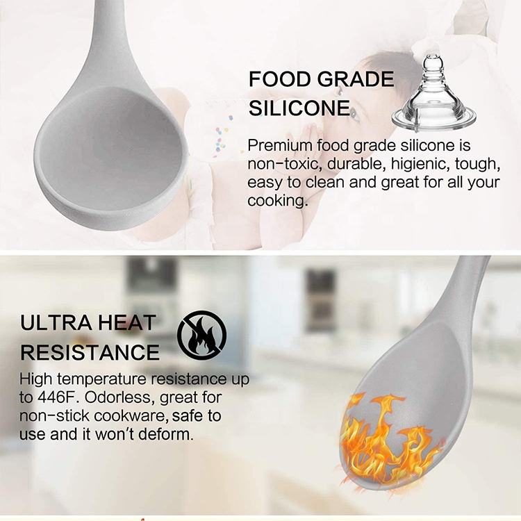 11-Piece BPA-Free Silicone Cooking Utensils Set na may Wooden Handle