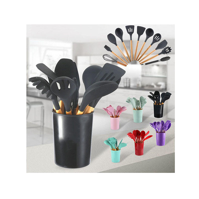 24-Pieces Non-Stick Kitchen Utensil Set na may Wooden Handle