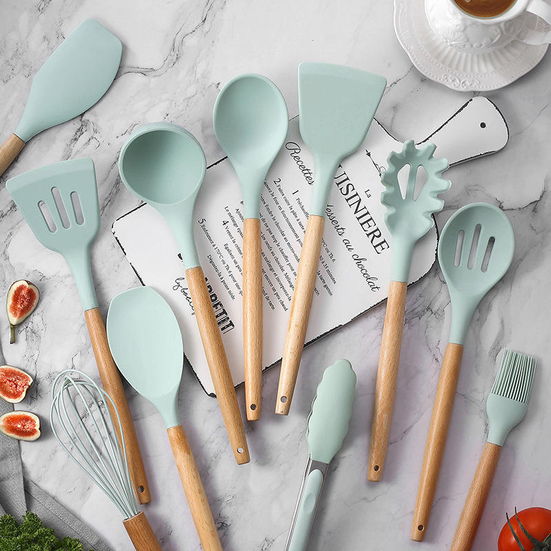 24-Pieces Non-Stick Kitchen Utensil Set na may Wooden Handle