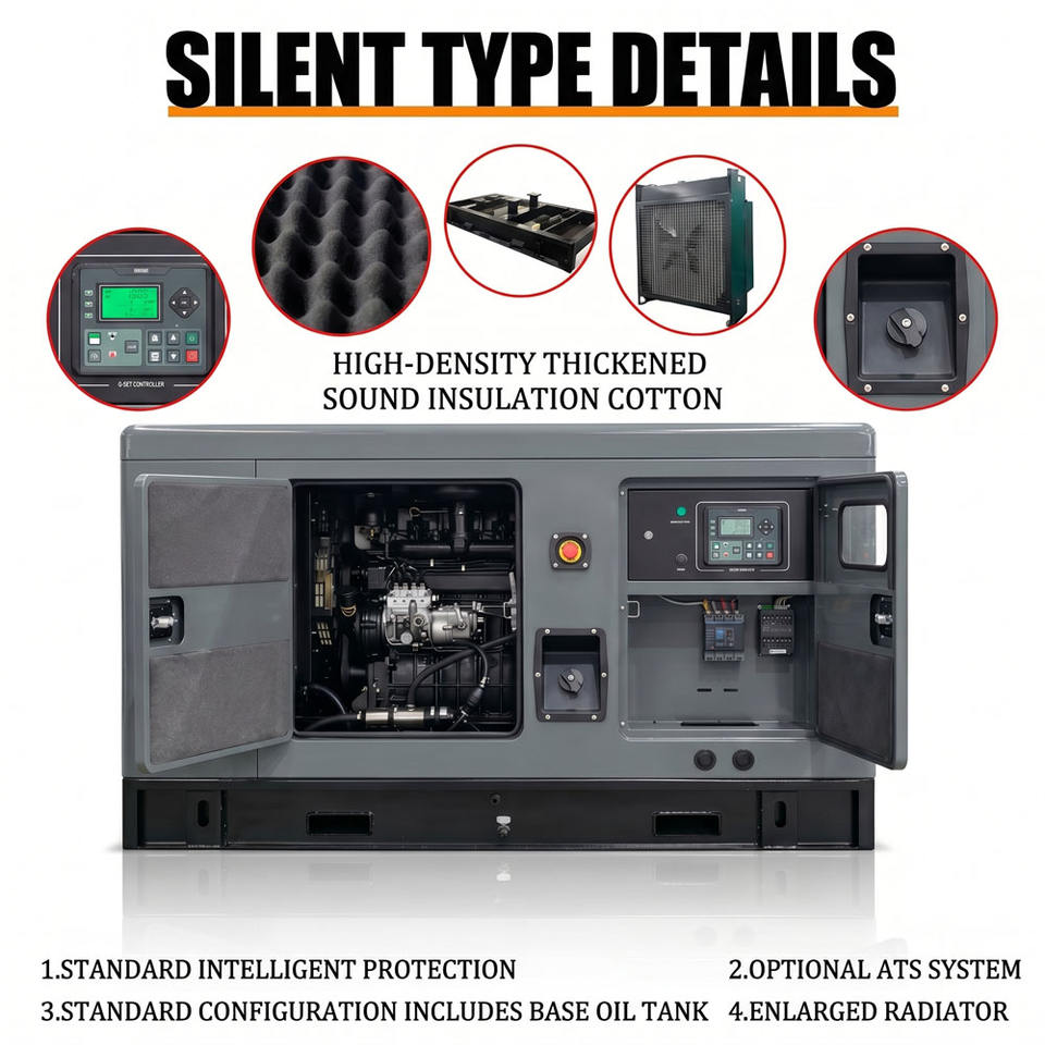 30kVA 50kW Silent Diesel Generator Set 3-Phase OEM Customization para sa Pabrika