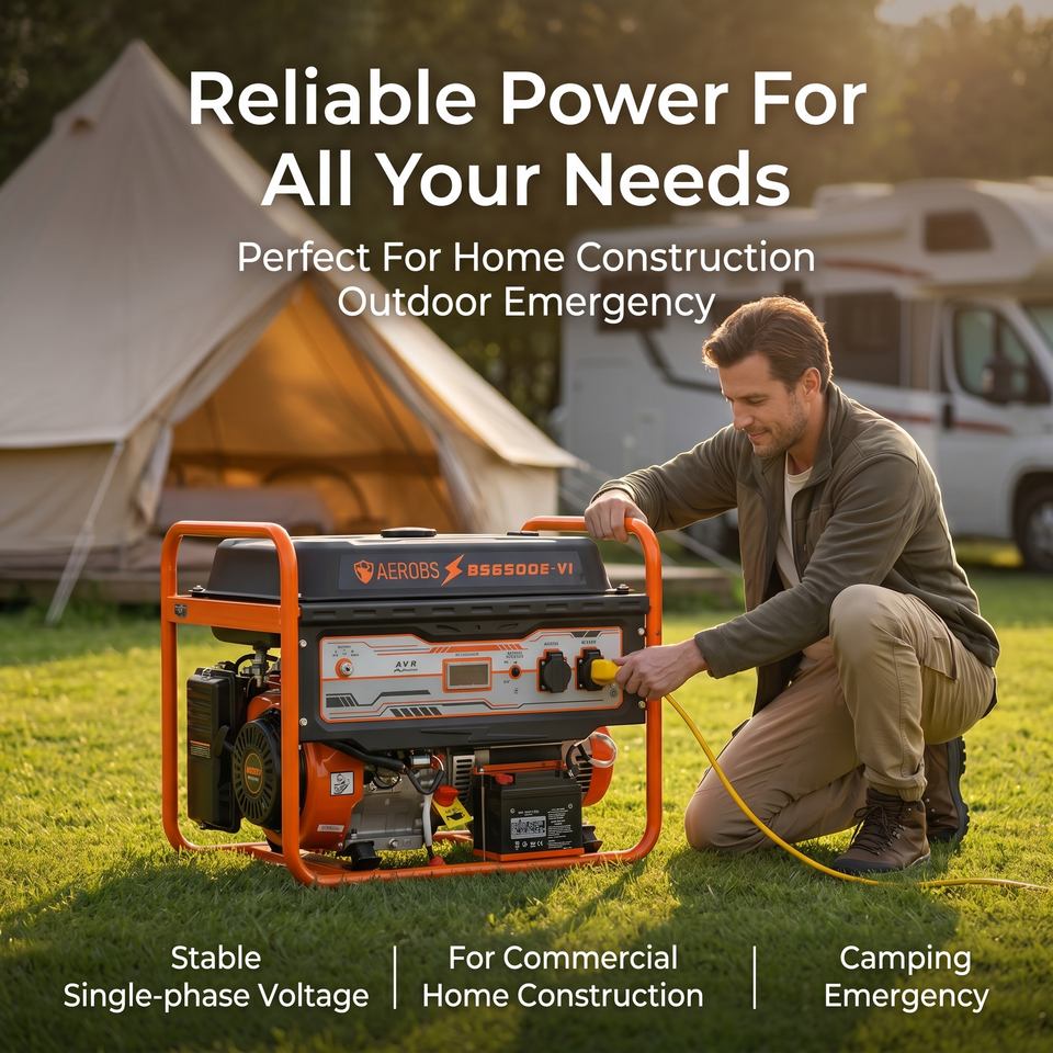 5kW Gasoline Generator Set 420cc 30L Fuel Tank Home Backup
