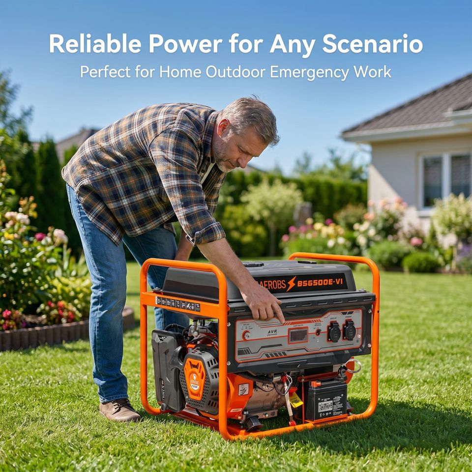 5kW Gasoline Generator Set 420cc 30L Fuel Tank Home Backup