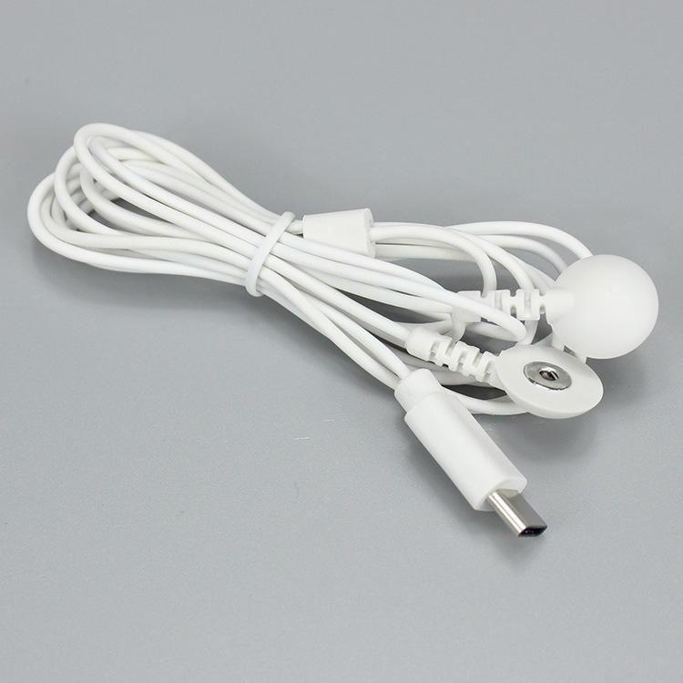 2.5 बटन USB टाइप-सी टिनड कॉपर इलेक्ट्रोड लीड फिजिकल थेरेपी मसाजर के लिए
