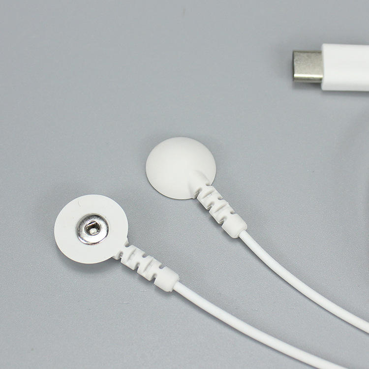 2.5 बटन USB टाइप-सी टिनड कॉपर इलेक्ट्रोड लीड फिजिकल थेरेपी मसाजर के लिए