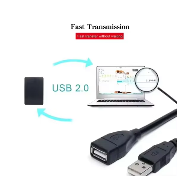 Wavelink एंटी-इंटरफेरेंस USB डेटा एक्सटेंशन केबल (पुरुष से महिला)