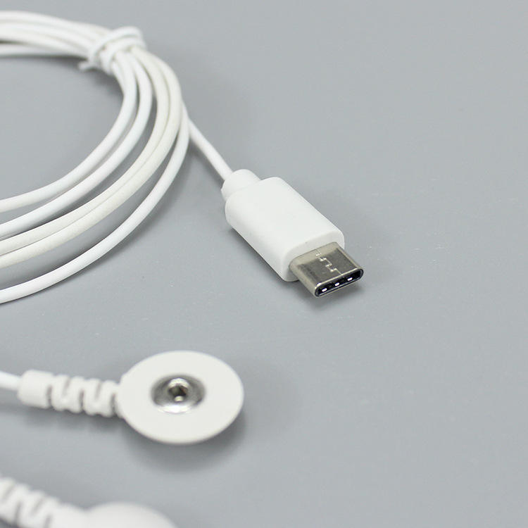 2.5 बटन USB टाइप-सी टिनड कॉपर इलेक्ट्रोड लीड फिजिकल थेरेपी मसाजर के लिए
