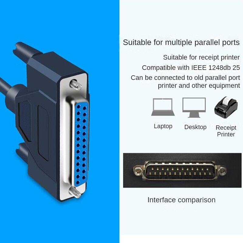 USB DB25 सीरियल पोर्ट केबल, टिनड कॉपर कंडक्टर, 1.2 मीटर, इको-फ्रेंडली PVC जैकेट
