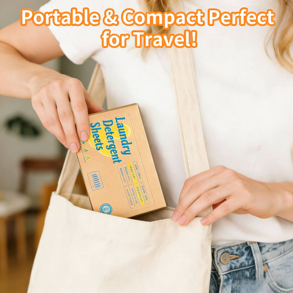 नुओहुई ट्रैवल लॉन्ड्री डिटर्जेंट टैबलेट - इको-फ्रेंडली, हाइपोएलर्जेनिक, स्ट्रॉन्ग क्लीनिंग पावर