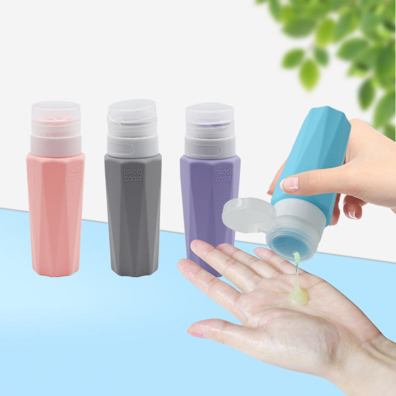 सिलिकॉन ट्रैवल बोतल सेट 90ml - मिनिमलिस्ट डिज़ाइन, बाथरूम और कॉस्मेटिक्स के लिए