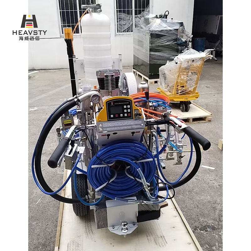 Heavy Duty Cold Paint 2-Gun Airless Line Striper MMA 2-Component Road Marking Machine