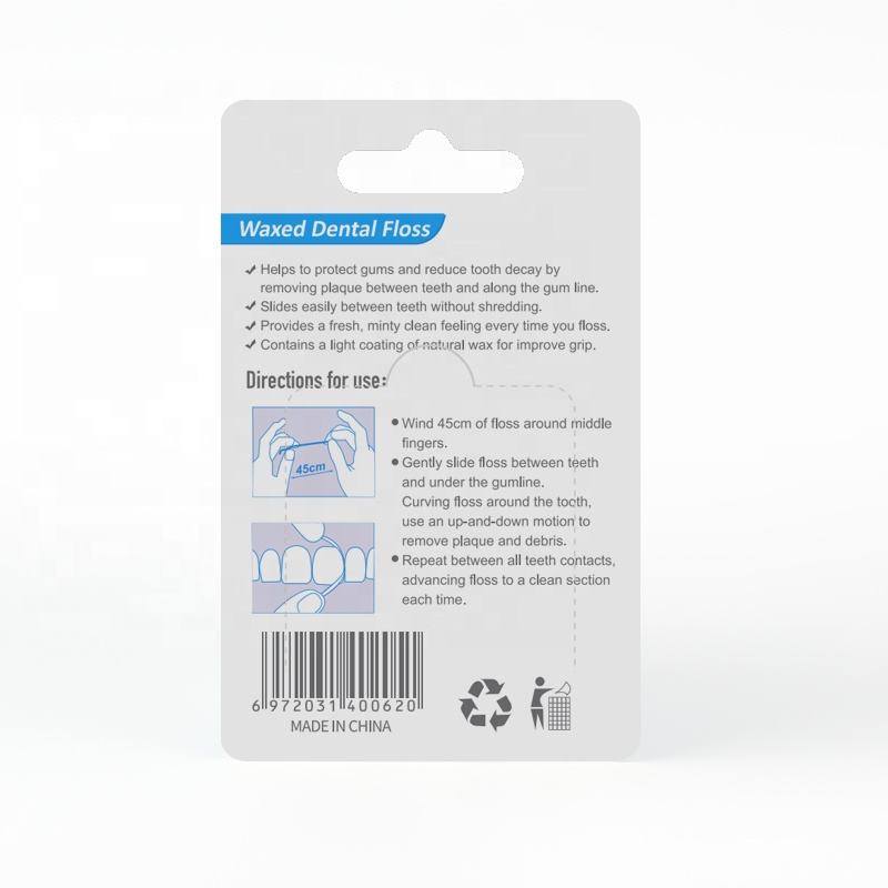 Eco-Friendly Mint Waxed Dental Floss | 50m Customizable Expanding Terylene Floss