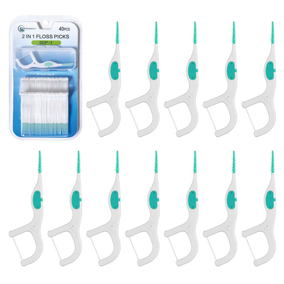 3-in-1 Interdental Picks: Eco-Friendly Silicon Floss Toothpick with Mint Flavor