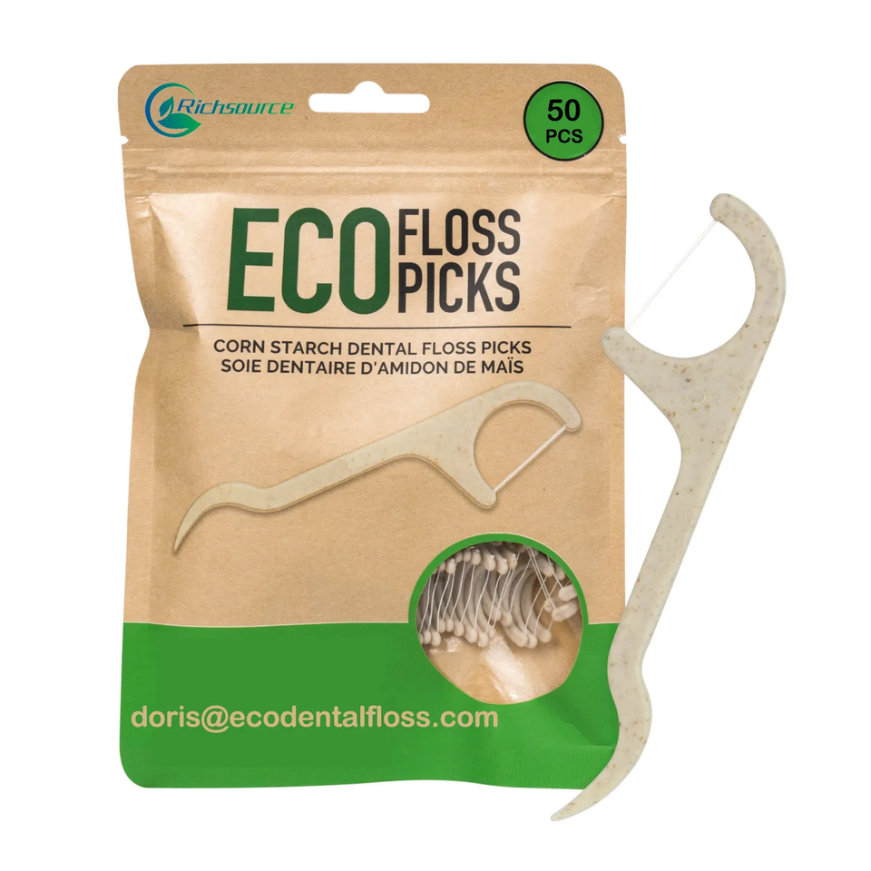 Eco-Friendly Bamboo Charcoal Dental Floss Picks | Custom Vegan Oral Care
