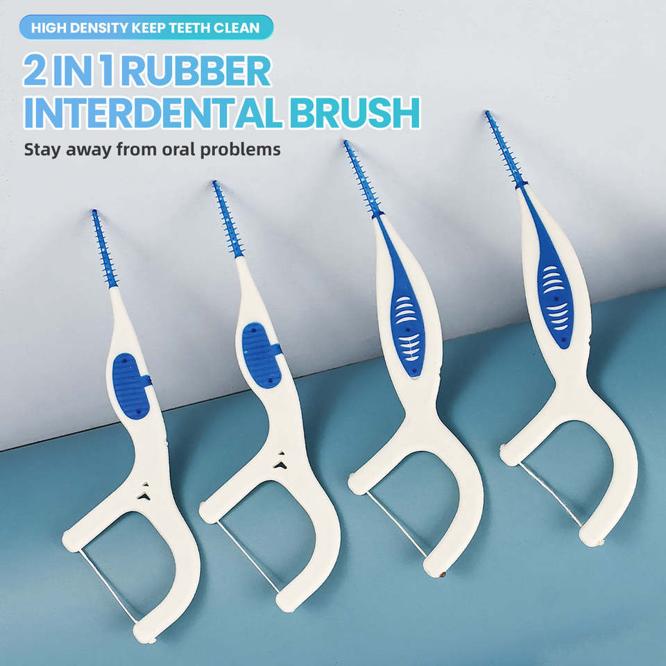3-in-1 Interdental Picks: Eco-Friendly Silicon Floss Toothpick with Mint Flavor