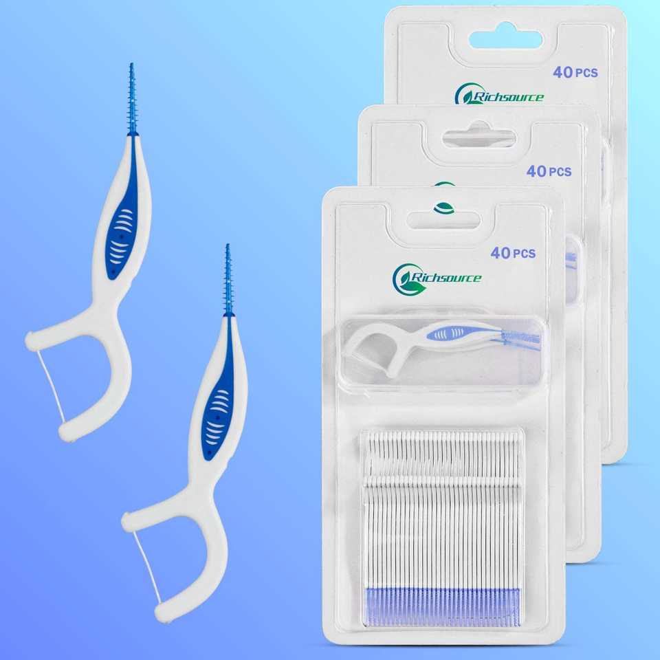 3-in-1 Interdental Picks: Eco-Friendly Silicon Floss Toothpick with Mint Flavor