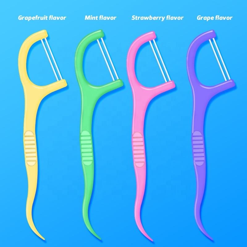 Private Label Twin Pack Mint Flavor Dental Flossers with Toothpick | Oral Care