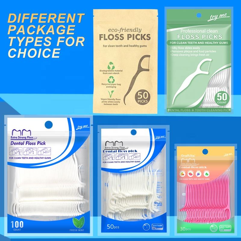 Custom Colorful Mint Flavored Dental Floss Picks – Bulk OEM Teeth Cleaners