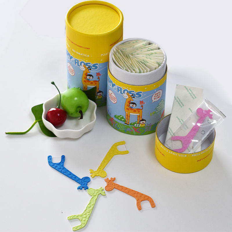 Biodegradable Dental Floss Picks | Eco-Friendly Kids Toothpick | Bamboo Charcoal & Corn Straw