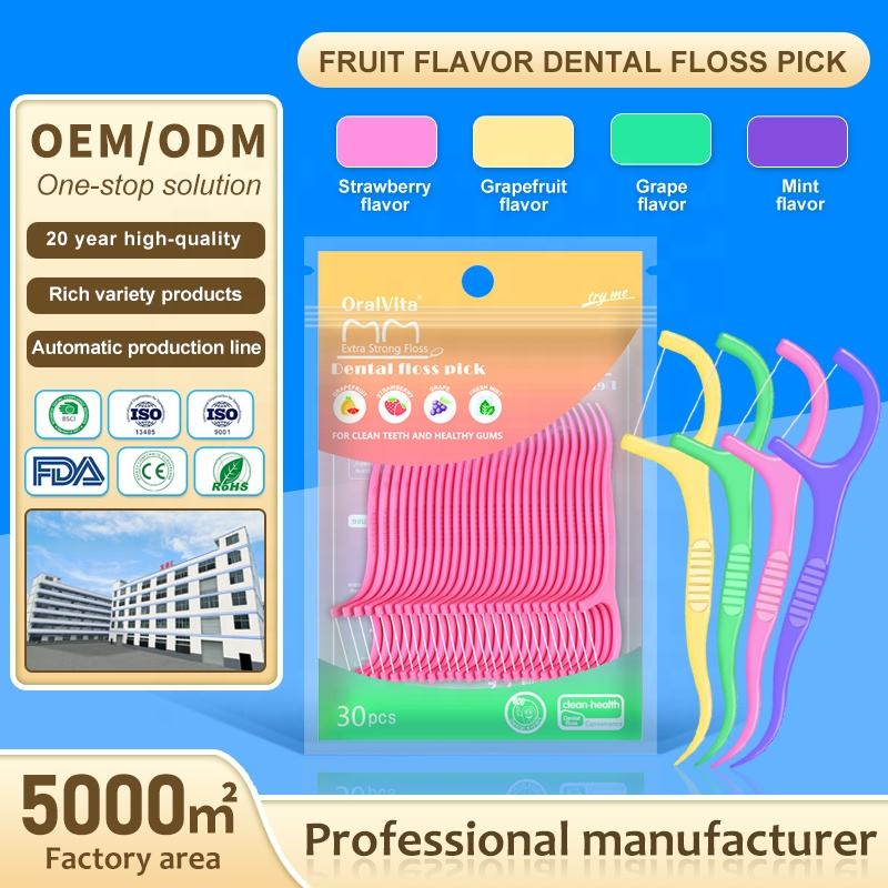 Custom Colorful Mint Flavored Dental Floss Picks – Bulk OEM Teeth Cleaners