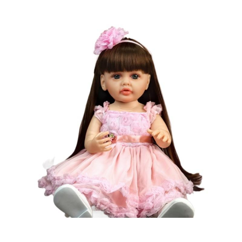 55cm Silicone Reborn Baby Doll - Spanish Girl, Interactive Voice & Dialogue, Eco-Friendly Toy