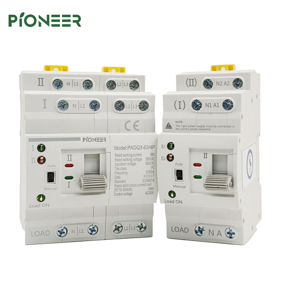 ATS Automatic Transfer Switch 63A Dual Power Changeover DIN Rail for Generator