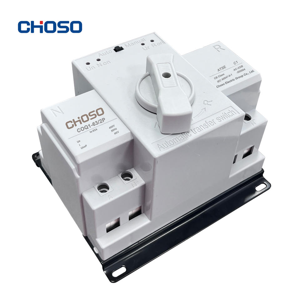 Domestique CHOSO COQ1-63/2P 63A 2P Coated Back Paper 5kA/6kA Breaking Capacity CB ATS Automatic Transfer Switch 400V