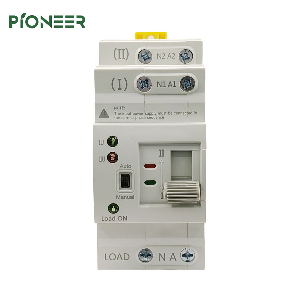 2-Pole 63A DIN Rail Dual Power Automatic Transfer Switch for Solar Systems