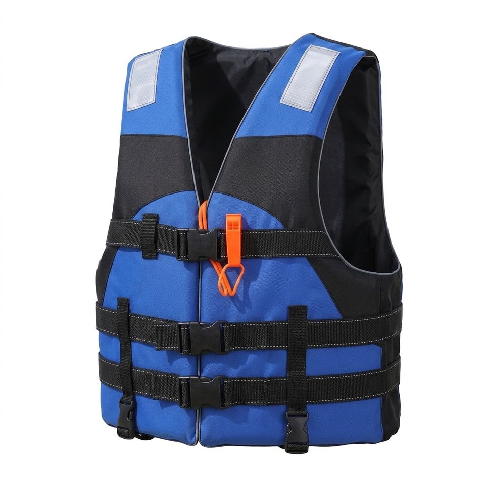 Premium Neoprene Life Jacket for Adults | High Buoyancy Swim Vest with Triple Buckles & Whistle