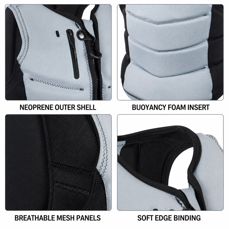 Premium Neoprene Adult Life Jacket | Custom Logo Swim Vest for Water Sports