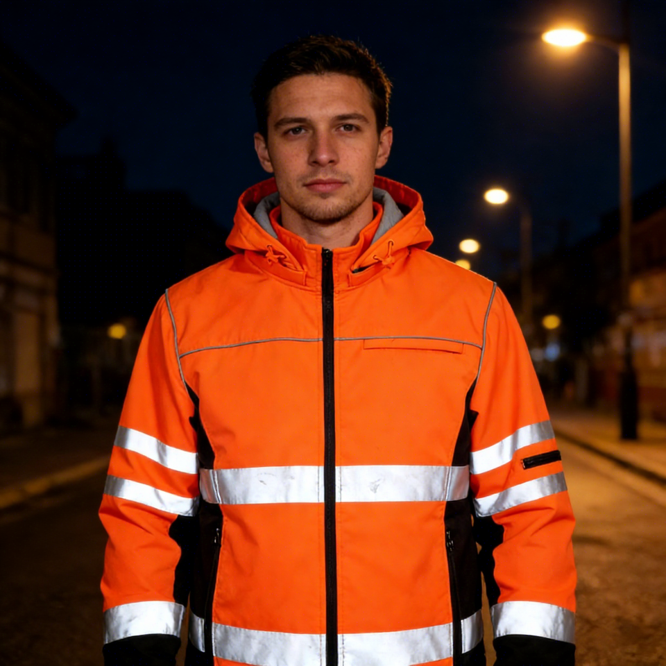 Durable Waterproof Softshell High Visibility Jacket with Detachable Hood, Zipper, Reflective, Custom Logo, ANSI Class 3