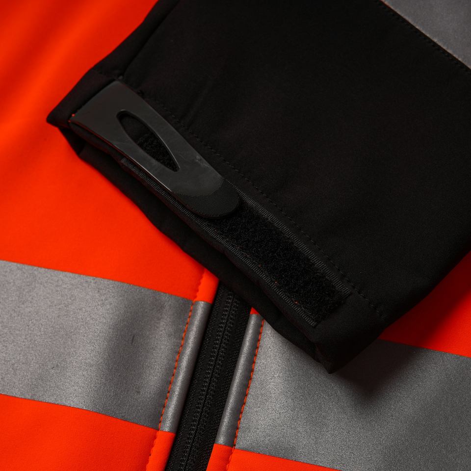 Durable Waterproof Softshell High Visibility Jacket with Detachable Hood, Zipper, Reflective, Custom Logo, ANSI Class 3