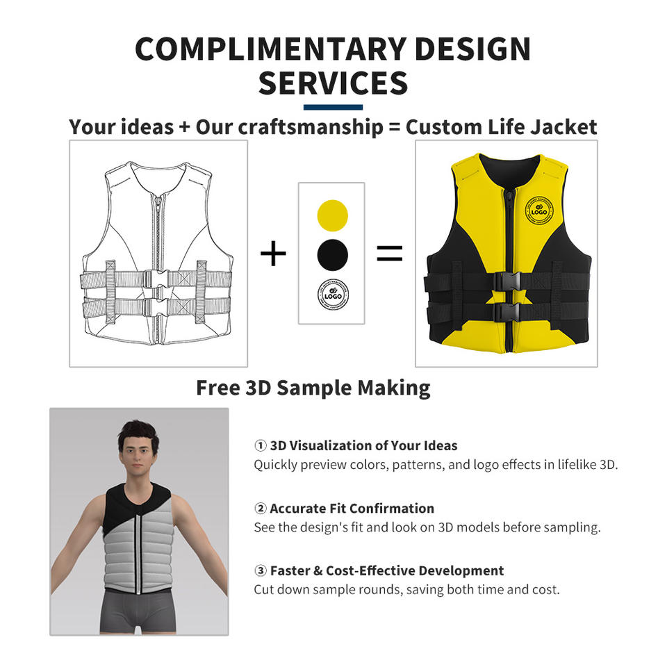 Neoprene Adult Life Jacket | Custom PFD Buoyancy Aid for Water Sports