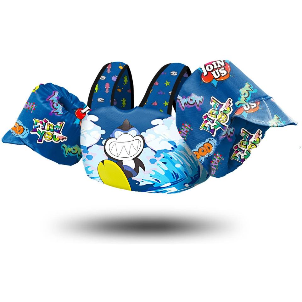 Eco-Friendly Neoprene Kids Swim Vest with Armbands | Toddler Floatation Device