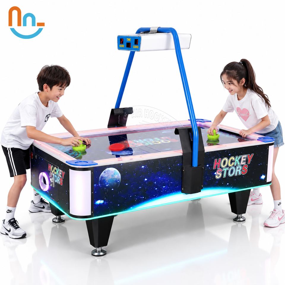 Space Theme Coin-Operated Air Hockey Table | Arcade Game for Kids and Adults