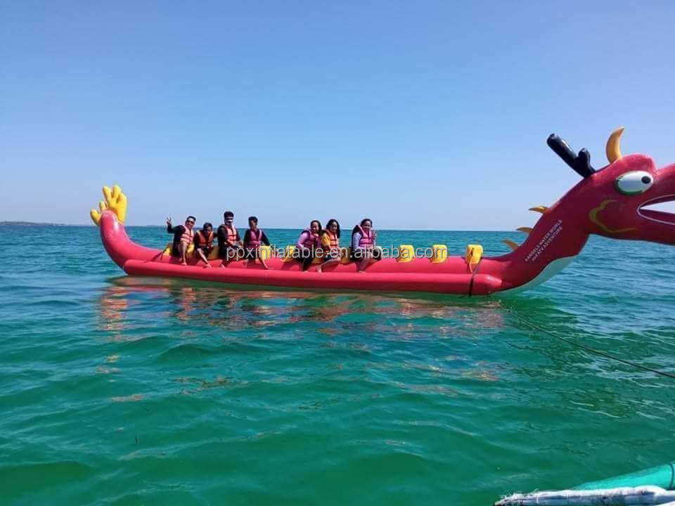 Commercial Inflatable Dragon Boat Water Game | PVC Tarpaulin Towing Sports