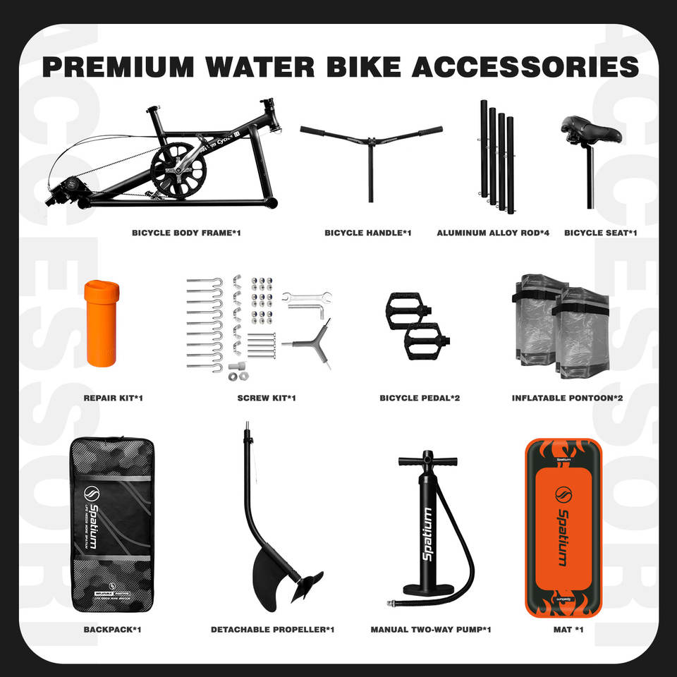 Spatium Foldable Inflatable Water Bike – Quick-Deflation PVC Sea Cycle