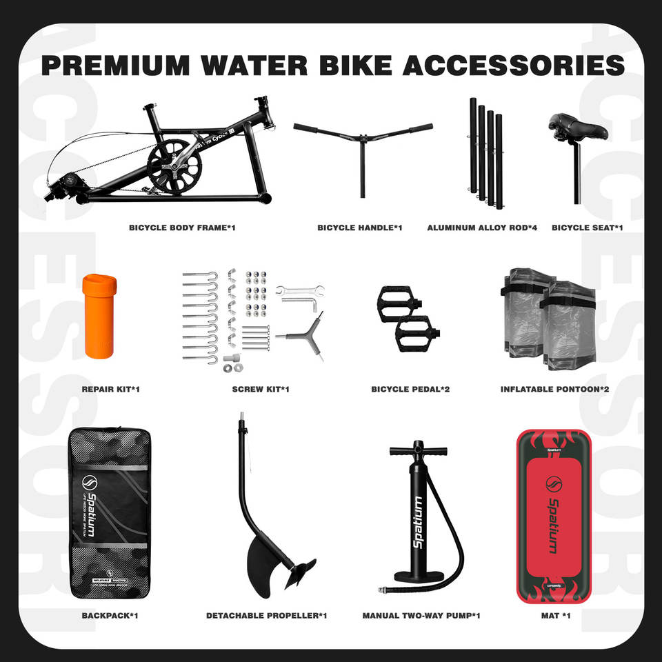 Spatium Inflatable Water Bike | Pedal Sea Bicycle for Water Sports