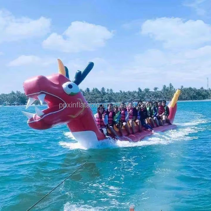 Commercial Inflatable Dragon Boat Water Game | PVC Tarpaulin Towing Sports