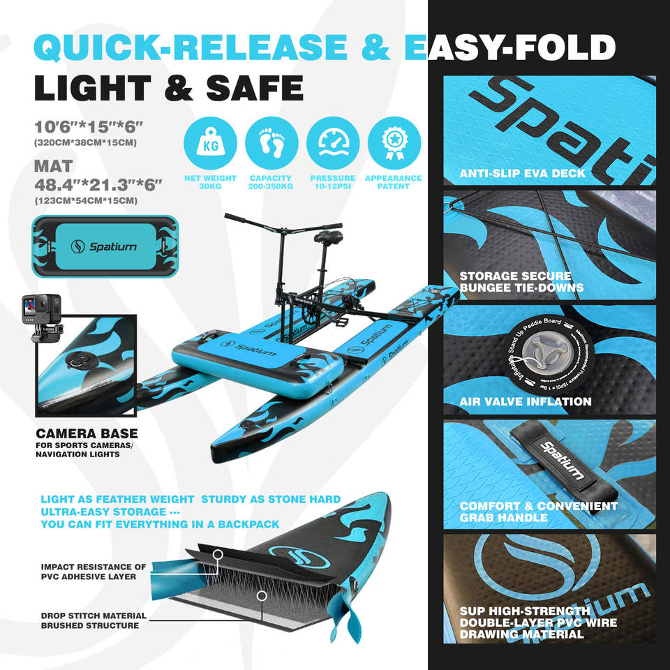 Spatium Inflatable Pedal Water Bike | Hydrofoil Sea Cycle | Custom Logo