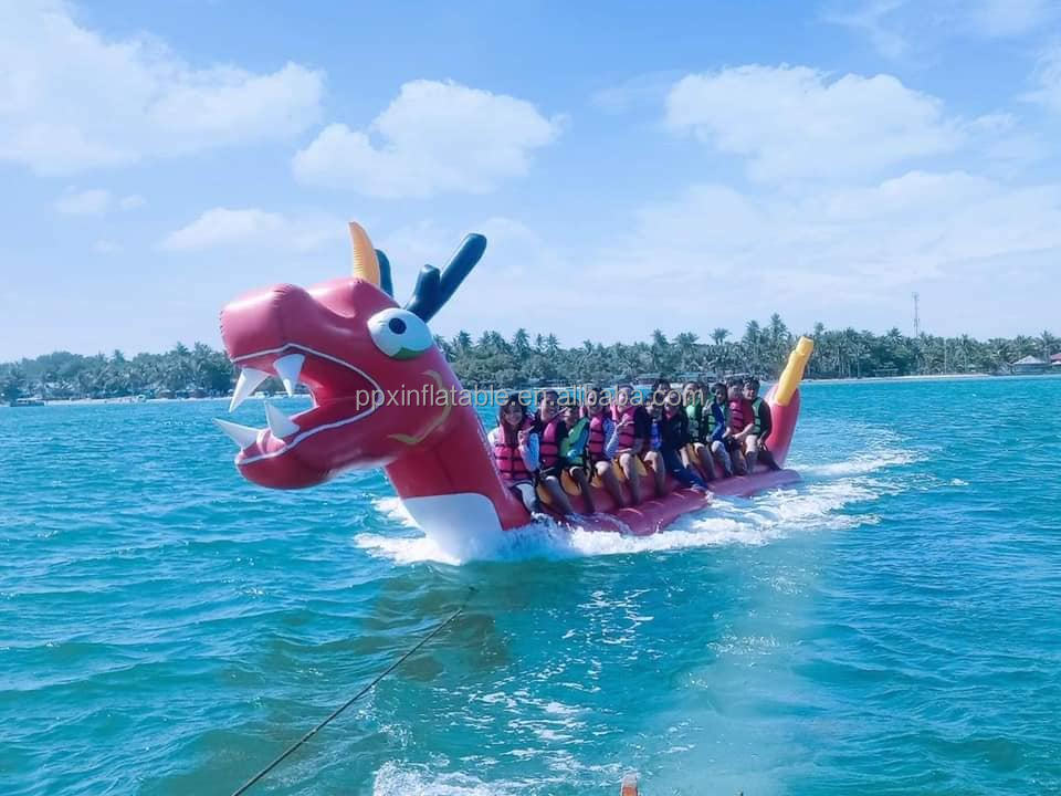 Commercial Inflatable Dragon Boat Water Game | PVC Tarpaulin Towing Sports